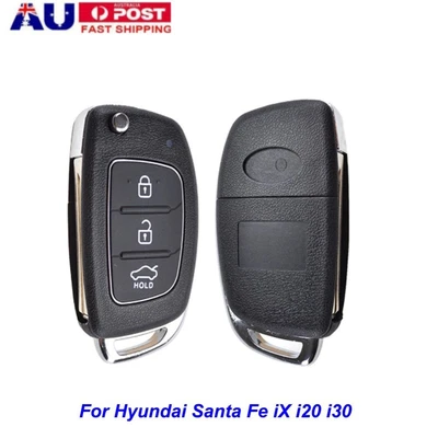 $7.99 • Buy For Suit Hyundai Santa Fe IX I20 I30 Button Flip Key Remote Case/Shell/Blank