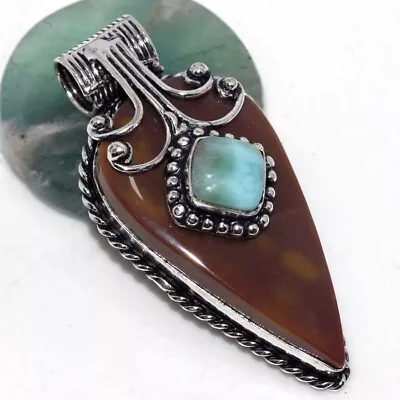 Mookaite Larimar 925 Silver Plated Gemstone Pendant 2  Unique Jewelry GW • $2.99