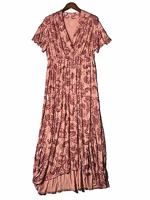 Isabel Maternity Dress - Women’s XXL - New - Peach With Red • $20