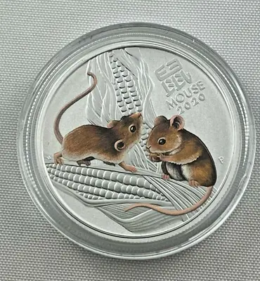 2020 Year Of The Mouse - Lunar Series III - 1/2oz 99.99% Silver Coloured Coin -  • $64.59