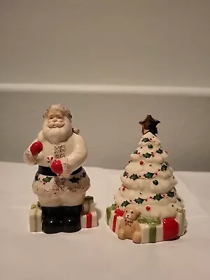 $14.99 • Buy Vintage Lenox Salt-pepper Shakers Santa-christmas Tree 4 