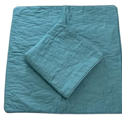 2 Michael Amini Designer Pillow Shams Teal Green 100% Cotton Euro 26 X 26 • $28.88