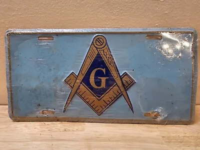 Vintage Masonic License Plate Blue Aluminum License Plate In Plastic Freemason  • $19.99