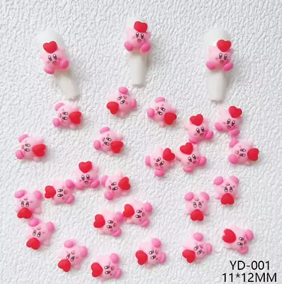 2PCS 3D Nail Charms Resin Ornament Pink Cartoon Manicure Decoration Jewelry NS31 • $2.95