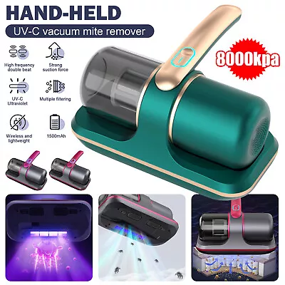 Cordless Handheld Vacuum Cleaner UV Dust Mite Remover Bed Blanket Bed Mattress • $56.99