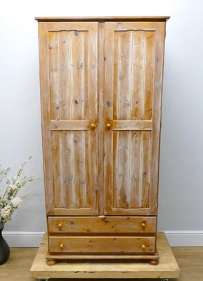 £67.50 • Buy Rustic Pine Farmhouse Two Door Two Drawer Freestanding Wardrobe  |6