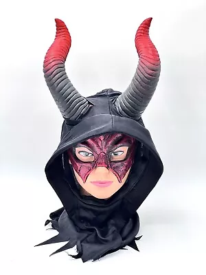 Horned Devil Rubber Halloween Mask Men Or Women One Size Fits Most. • $10.99