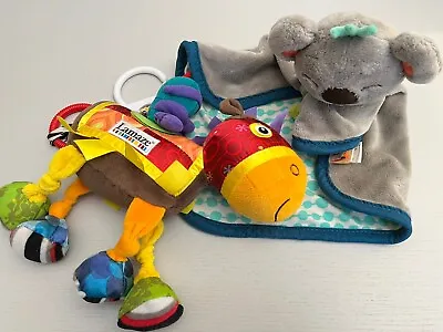 New Baby Sensory Bundle Tomy Lamaze Horse Pram Toy & Baby B Plush Koala Soother • £6.49