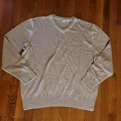 Raffi Shaya Sweater Size XL Beige Pullover V-Neck Silk Blend • $7.99