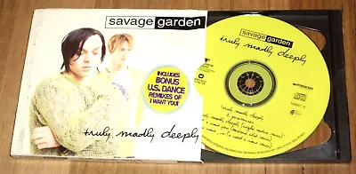 $7.19 • Buy SAVAGE GARDEN *OZ  1st Press CD SINGLE ' TRULY MADLY DEEPLY ' 1997 VGC+