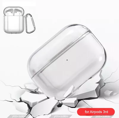 $8.99 • Buy For Airpods 3 Rd Generation Case HD Transparent PC Hard Shockproof 360 Cover