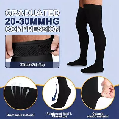 Thigh High Over The Knee Socks 20-30 MmHG Fashion Long Stockings For Women Men • $23.98