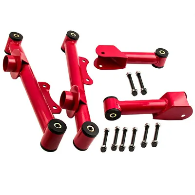 Upper & Lower Rear Tubular Control Arms W/ Bushings For Ford Mustang 79-04 Red • $69.87