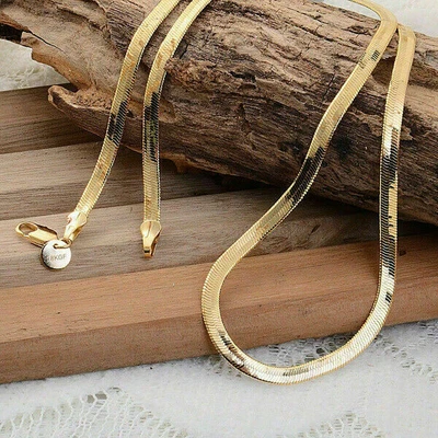 £3.01 • Buy 925 Silver Cubic Zirconia Wedding Flat Snake Chain Necklace Women Jewelry Gifts