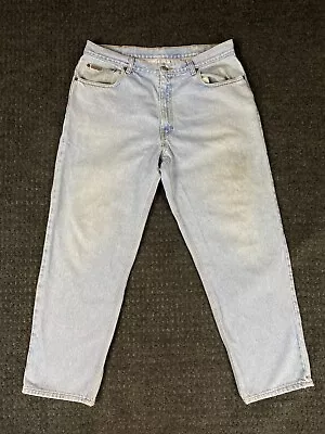 Vintage Calvin Klein Ck Easy Fit Jeans Light Blue Enzyme Wash Denim 38 X 30 USA • $29.95