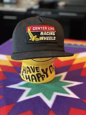 Vintage Center Line Racing Wheels Patch SnapBack Hat Black • $55