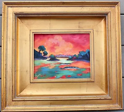 Vicci Waits Signed Painting Of South Carolina Low Country Salt Marsh In Frame • $450
