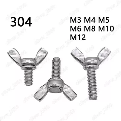 304 Stainless Steel Wing Thumb Screws Bolts M3 M4 M5 M6 M8 M10 M12 • $9.31