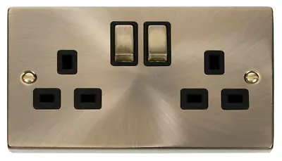 £14 • Buy Click Deco Antique Brass 13A Double Switched Socket VPAB536BK