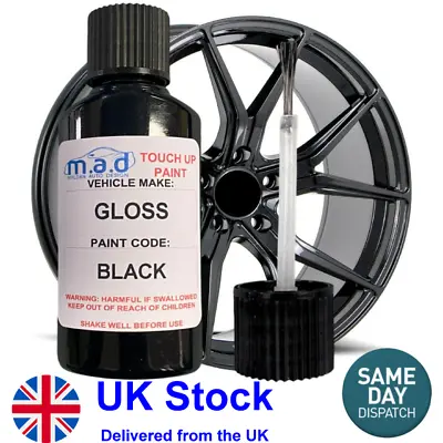 $16.85 • Buy Gloss Black Alloy Wheel Touch Up Kit Repair Kit Paint With Brush Curbing Scratch