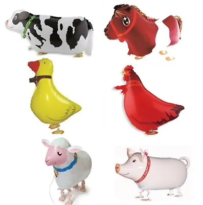 Balloons Animal Farm Set Of 6 Walking Airwalker Foil Balloon Helium Kids Fun UK • £10.99