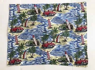 Dean Miller Surf Bedding Standard Pillow Sham Cars Surf Boards Tropical Cotton • $10