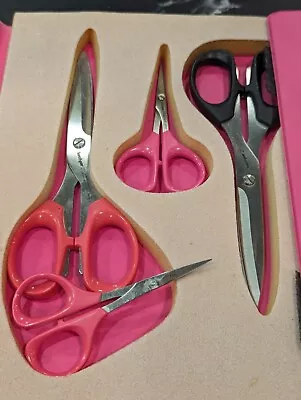 Vintage Kershaw  Shears Scissors Sewing Lot Stainless Steel Pink Handles Rare • $35