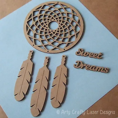 MDF Dream Catcher Craft Blank Make Your Own Bead Sweet Dreams Design • £4.45
