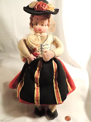 Fabulous Huge Antique 15  Lenci? Style Doll Lavish Clothing Unsigned Estate • $247.90