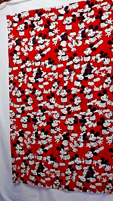 Vintage Mickey Mouse Curtains 1 Pair 2 Panels  40  X 64-1/4 Each Usa Pristine! • $18