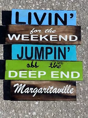 Livin For The Weekend Margaritaville Carved Wood Sign Wall Art Tropical Tiki • $20