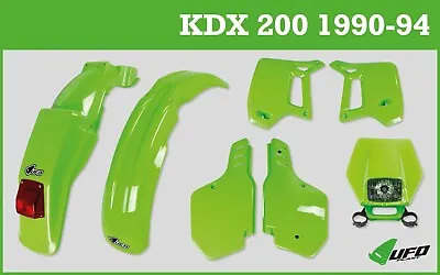 Kawasaki KDX 200 (89-94) Plastic Set Kit With Halogen Headlight Motocross Enduro • $294.66