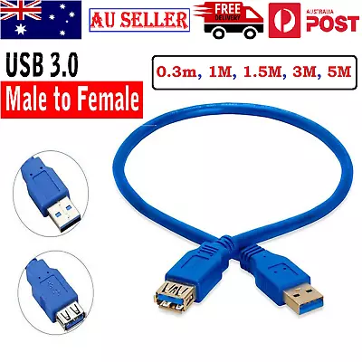 $7.99 • Buy USB Extension Male To Female Data Cable 3.0 High Quality Cable For PC Laptop AU