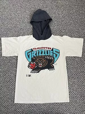 Vintage Vancouver Grizzlies T-Shirt Adult M NBA Hooded Single Stitch 90s Sports • $22.47