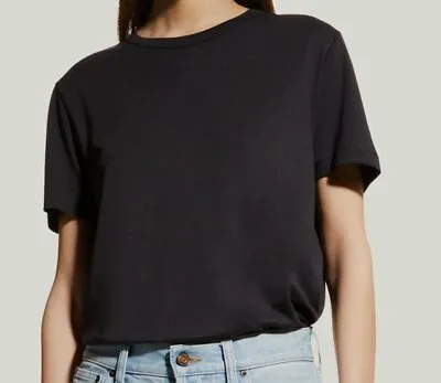 $132 Majestic Filatures Women's Black Short-Sleeve Linen Crew T-Shirt Size 1 / S • $41.98