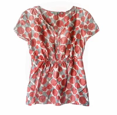 Boden Polka Dot 100% Silk Short Sleeve Blouse Size 4 Style WA270 • $28