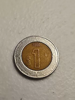 Mexico $1 Pesos 2000 Coin See Pics For Condition! • $2