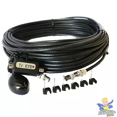 £17.99 • Buy 20M Extension Coax Cable For Sky + HD With Magic Eye Connectors & Clips