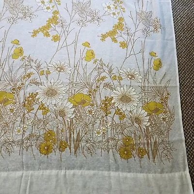 Vintage 70s Light Filtering Curtain Panels Flower Power Birds MCM 57x85 In 113A • $65.59