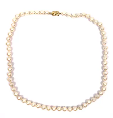 Vintage Monet Faux Pearl Necklace 24” Necklace Single Strand Gold Tone Closure • $18