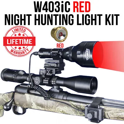 Wicked Lights W403iC RED Night Hunting Light Kit For Coyotes Hogs Foxes W2013 • $199.95