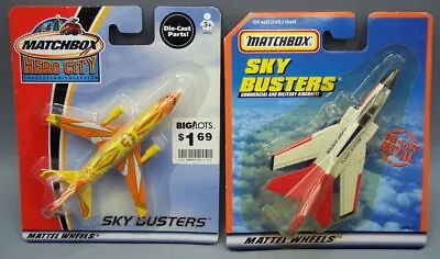 TWO  MATCHBOX  SKYBUSTERS  SB-13 DC-10 ORANGE And SB-22 TORNADO  MINT CARDED • $4.95