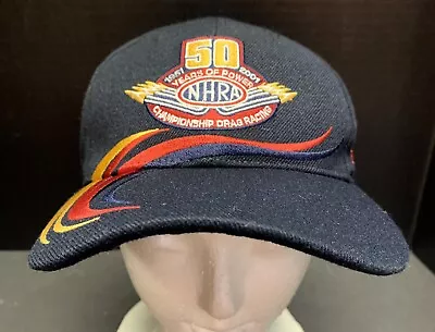 NHRA Championship Drag Racing 50 Anniversary Black Adjustable Hat. • $19