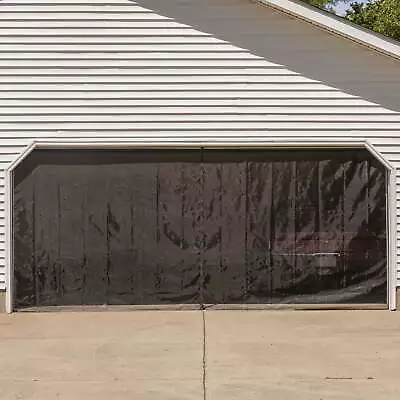 Hands-Free Magnetic Mesh Screen For Double Garage Doors Breathable 7 Ft X 16 Ft • $19.93