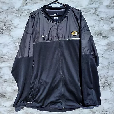 Nike DRI FIT Missouri Tigers Full Zip Lightweight Jacket Sz 3XL Black Embroidere • $27.99
