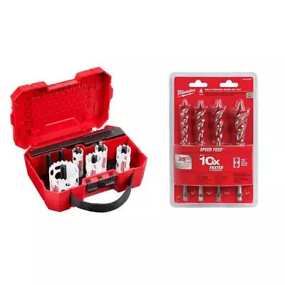 Milwaukee Hole Saw Kit With SPEED FEED Auger Wood Drilling Bit Set (11-Piece) • $112.55