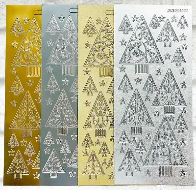 £1.89 • Buy Modern Christmas Trees Card Peel Off Sticker Sheet Card Making Art & Craft