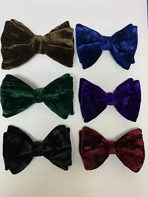 CRUSHED VELVET BOWTIES Men's Clip On Style-CHOOSE FROM 6 DIFFERENT COLORS  • $9.99