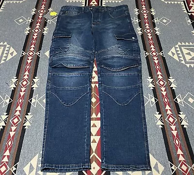 NBT Clothing Motorcycle Denim Jeans Sz 34x31 Blue License To Ride NWT Flaw T50 • $116.96