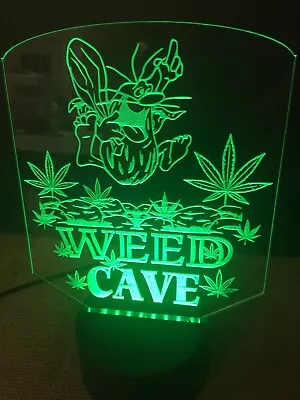 Marijuana Capt. Caveman Weed Man Cave LED Neon Light Sign Game Room Bar  Garage • $29.99